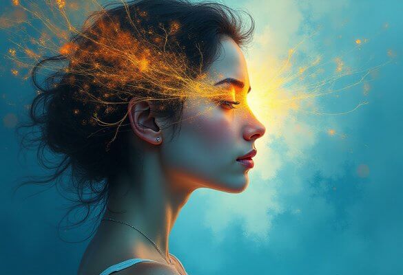 Portrait femme aura énergétique Design Humain rythme intuition créativité